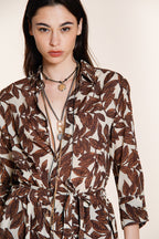 Nicole Dress Kleid Damen aus Baumwollmusselin Ramage-Druck