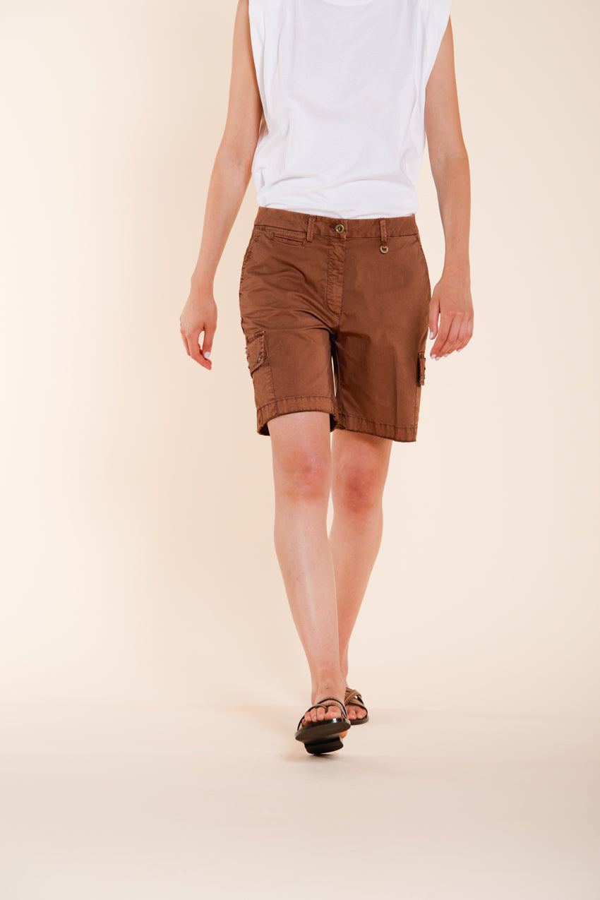 Chile Damen Cargo Bermuda aus leichtem Stretch-Twill slim fit