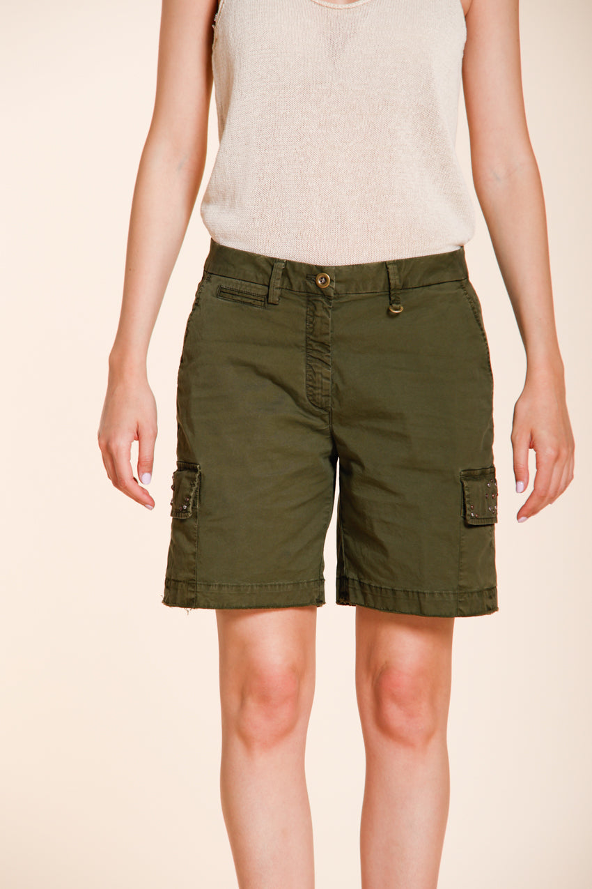 Chile Damen Cargo Bermuda aus leichtem Stretch-Twill slim fit