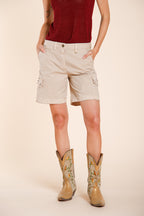 Chile bermuda cargo donna in twill leggero stretch slim fit