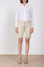 New York bermuda chino donna in raso stretch slim fit