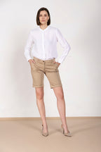 New York Bermuda Chino Damen aus Stretch-Satin slim fit