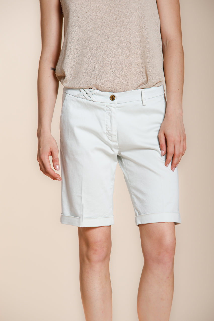 New York bermuda chino donna in raso stretch slim fit