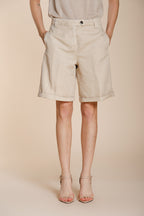 Brigitte Bermuda Chino Damen aus geflammter Baumwolle und Leinen relaxed fit