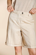 Brigitte Bermuda Chino Damen aus geflammter Baumwolle und Leinen relaxed fit