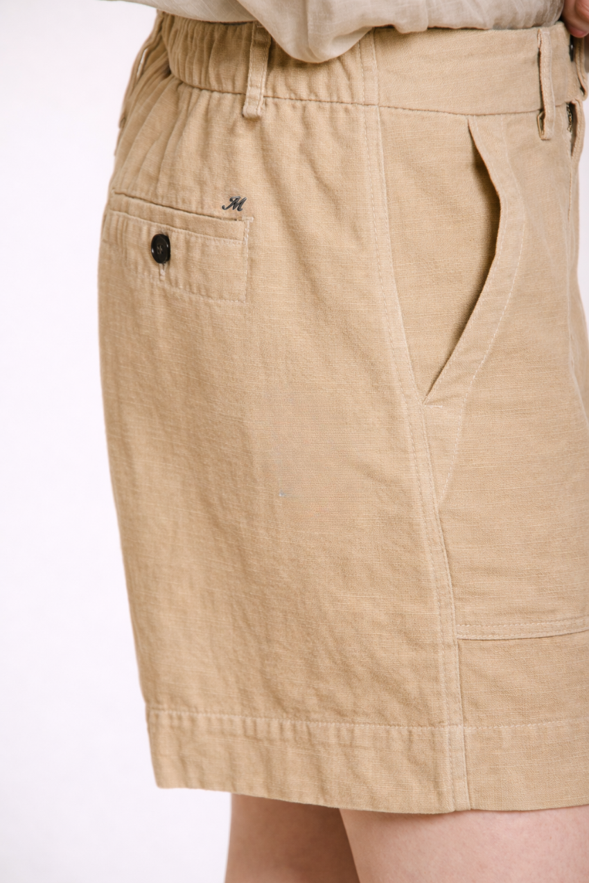 Dallas bermuda cargo donna in cotone fiammato relaxed fit