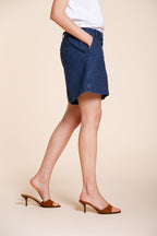 Dallas bermuda cargo donna in cotone fiammato relaxed fit