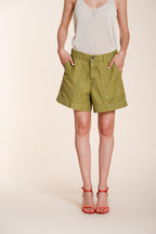 Dallas bermuda cargo donna in cotone fiammato relaxed fit