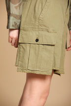 Judy Bermuda Cargo Damen in flammendem Panama-Baumwollgewebe Relaxed Fit