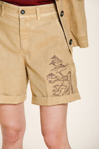 Baltimora bermuda cargo donna in panama fiammata relaxed fit