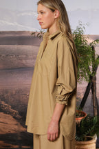 Lauren Damenbluse mit langen Ärmeln aus Popeline