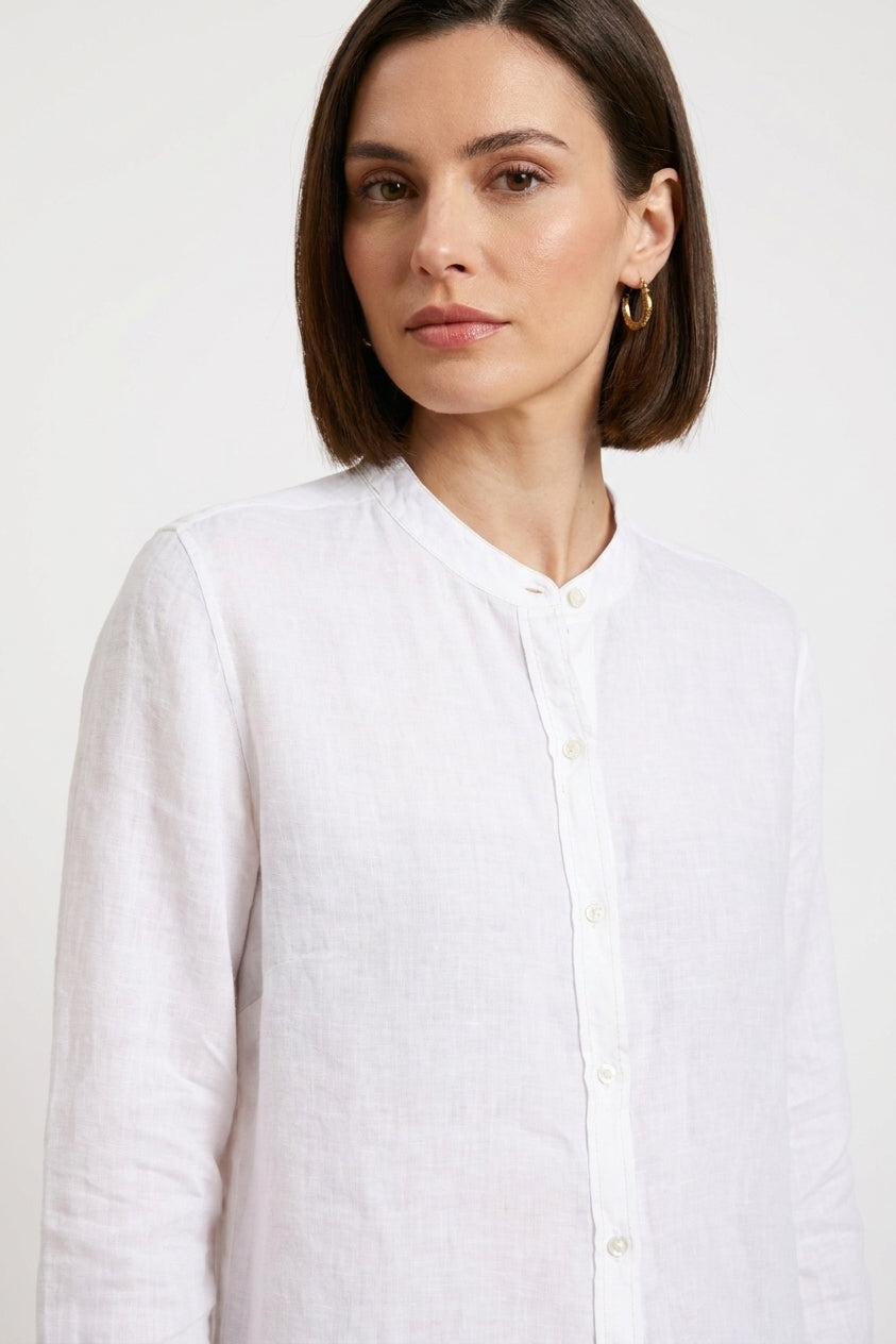 Delhi camicia donna a manica lunga in tela di lino