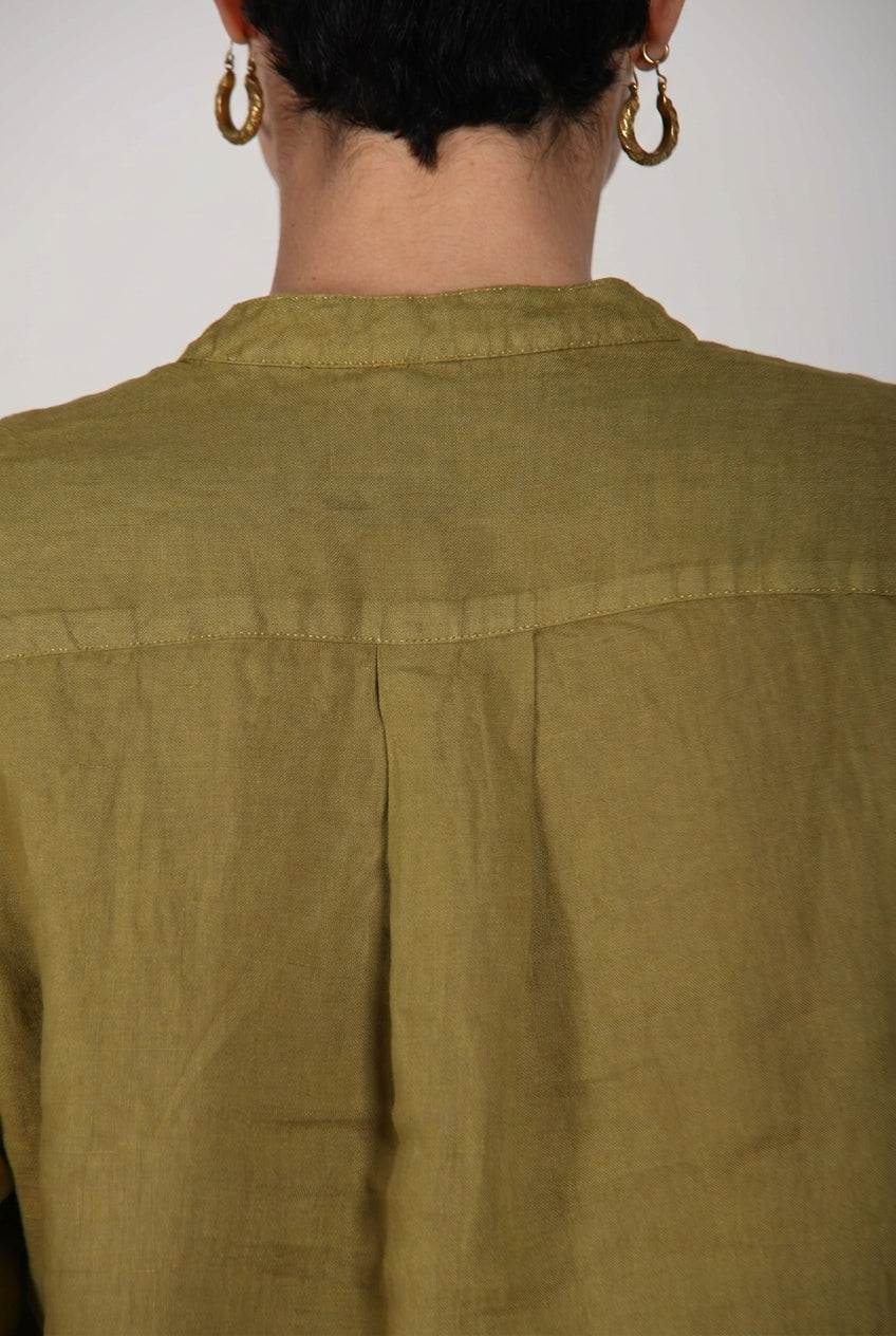 Delhi camicia donna a manica lunga in tela di lino