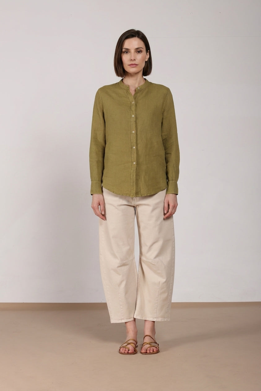 Delhi camicia donna a manica lunga in tela di lino