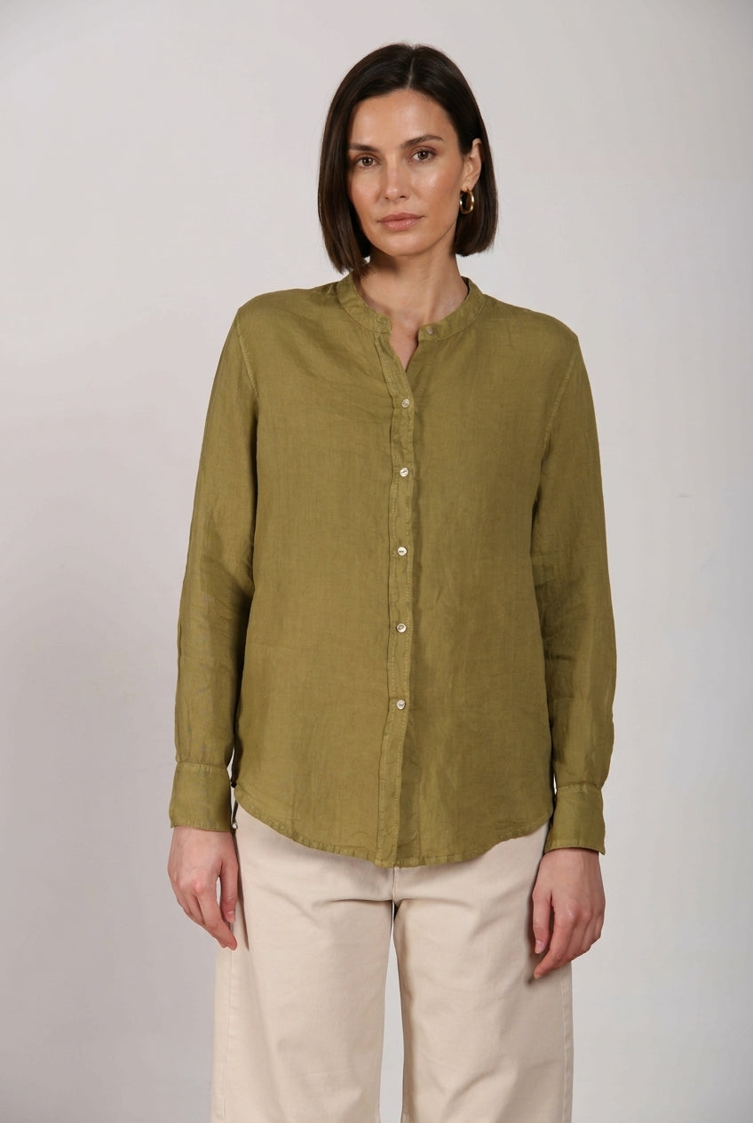 Delhi camicia donna a manica lunga in tela di lino