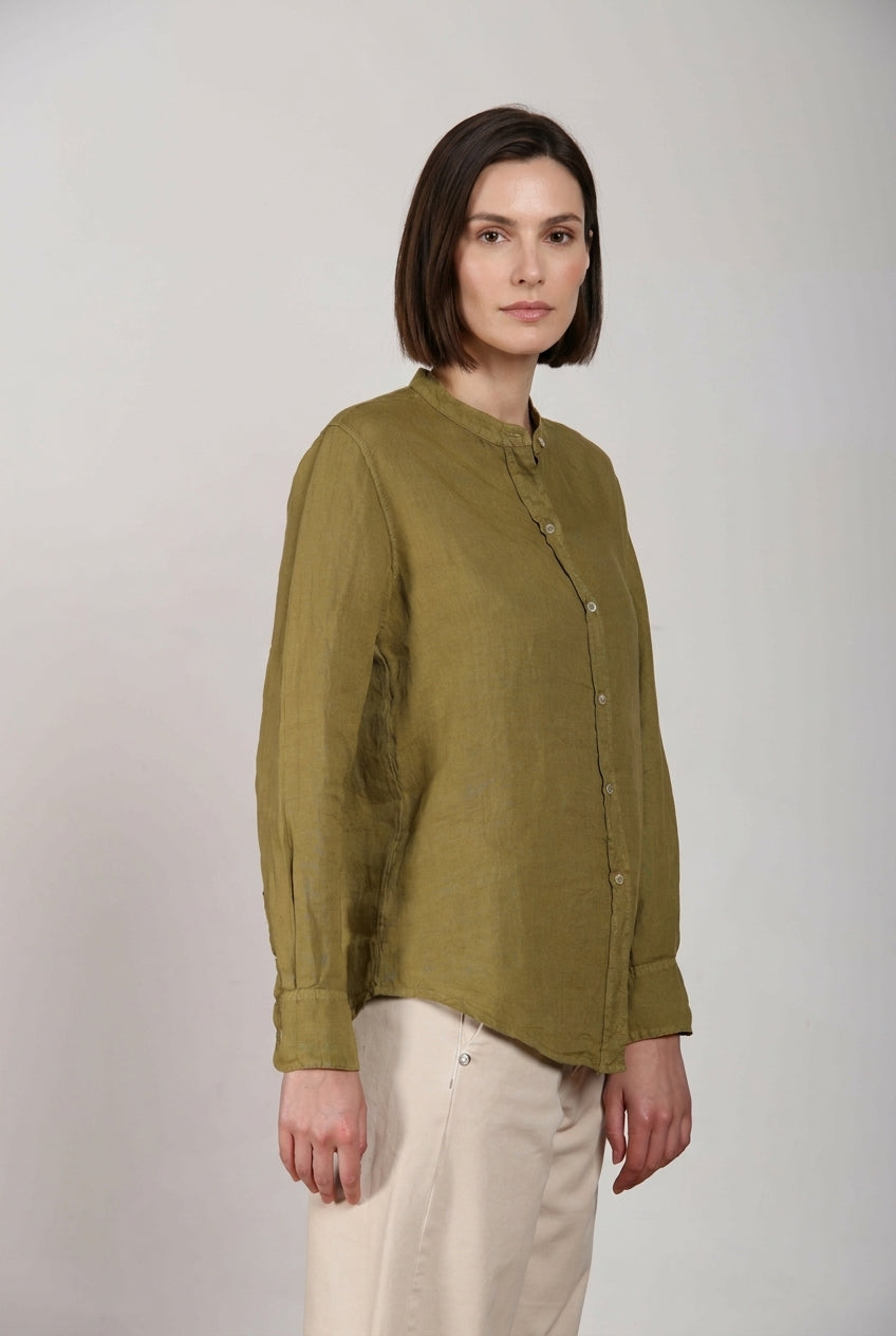 Delhi camicia donna a manica lunga in tela di lino