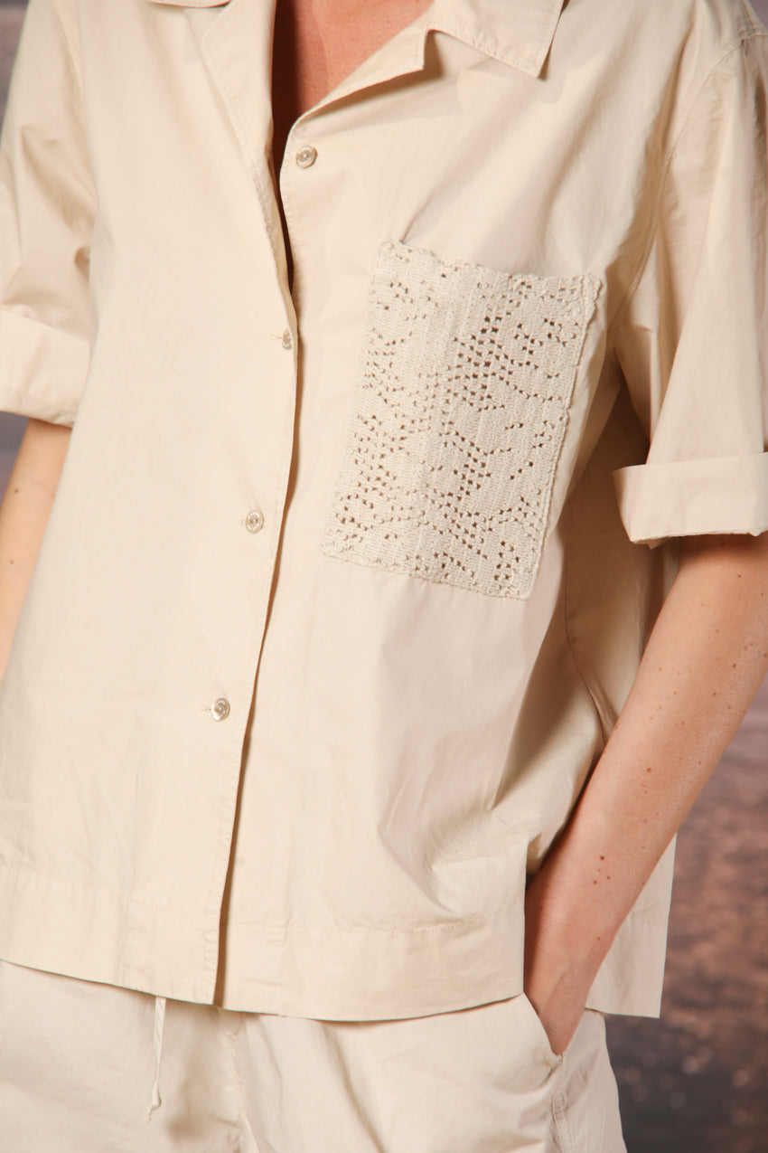 Florida Damenbluse mit kurzen Ärmeln aus Popeline