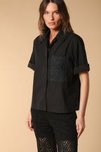 Florida Damenbluse mit kurzen Ärmeln aus Popeline