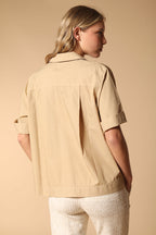 Florida Damenbluse mit kurzen Ärmeln aus Popeline