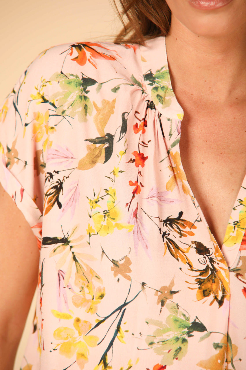immagine 3 di camicia donna modello Adele MM pattern fiori colore lilla di Mason's