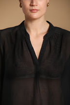 Adele camicia donna a manica lunga in mussola misto cotone e seta