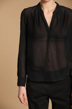 Adele camicia donna a manica lunga in mussola misto cotone e seta