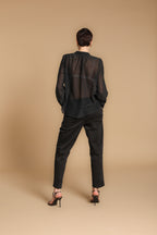 Adele camicia donna a manica lunga in mussola misto cotone e seta