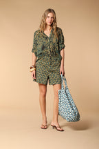 Adele camicia donna in voile di cotone con stampa a fiori