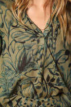 Adele camicia donna in voile di cotone con stampa a fiori