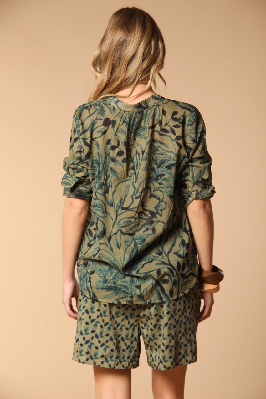 Adele camicia donna in voile di cotone con stampa a fiori