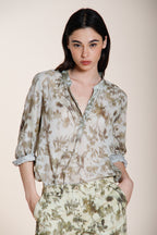 Adele camicia donna a manica lunga in mussola di cotone fantasia a fiori