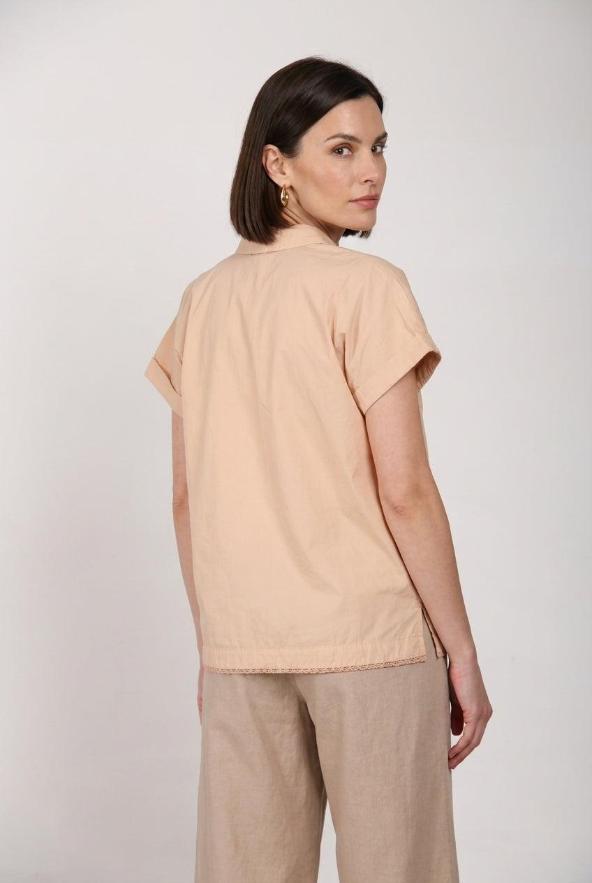 Livia camicia donna a manica corta in popeline