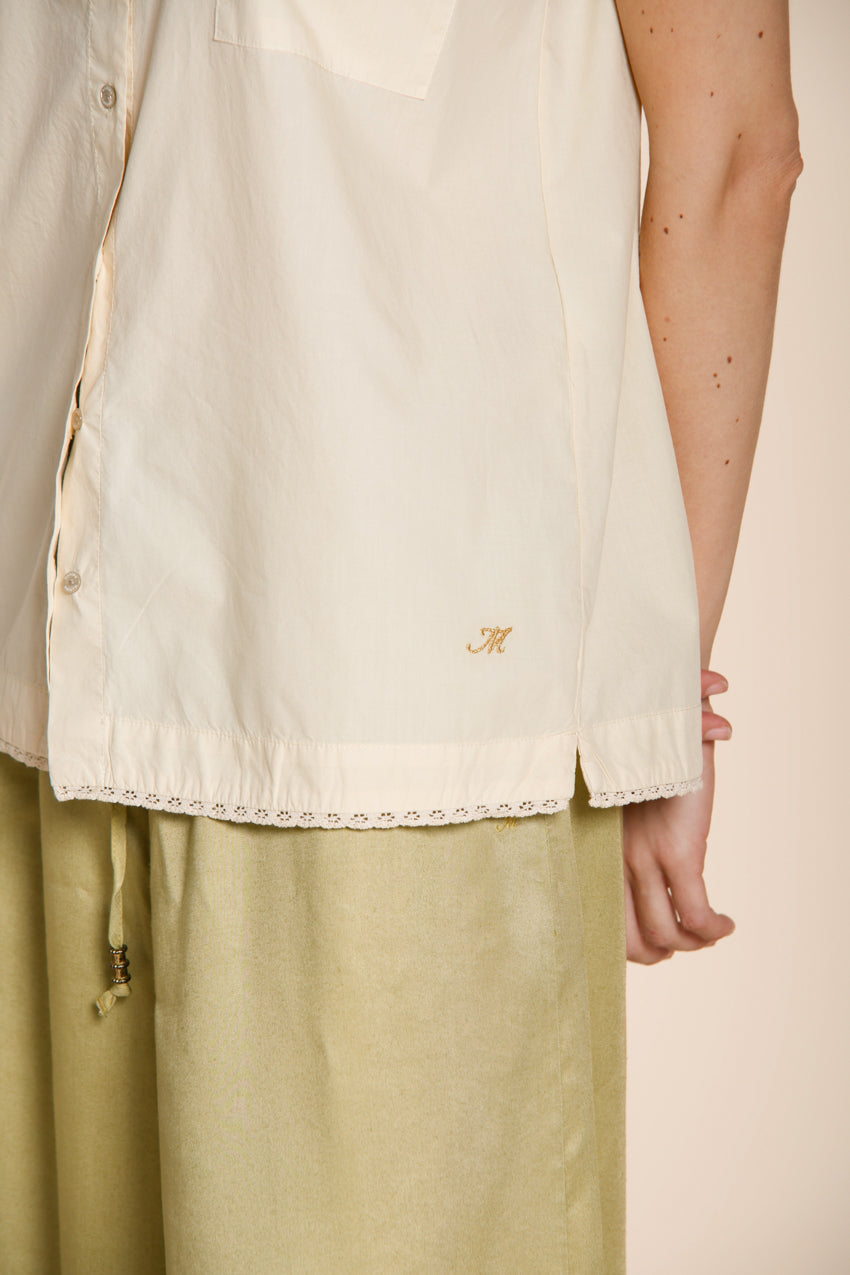 Livia Hemd Dame kurze Ärmel aus Popeline