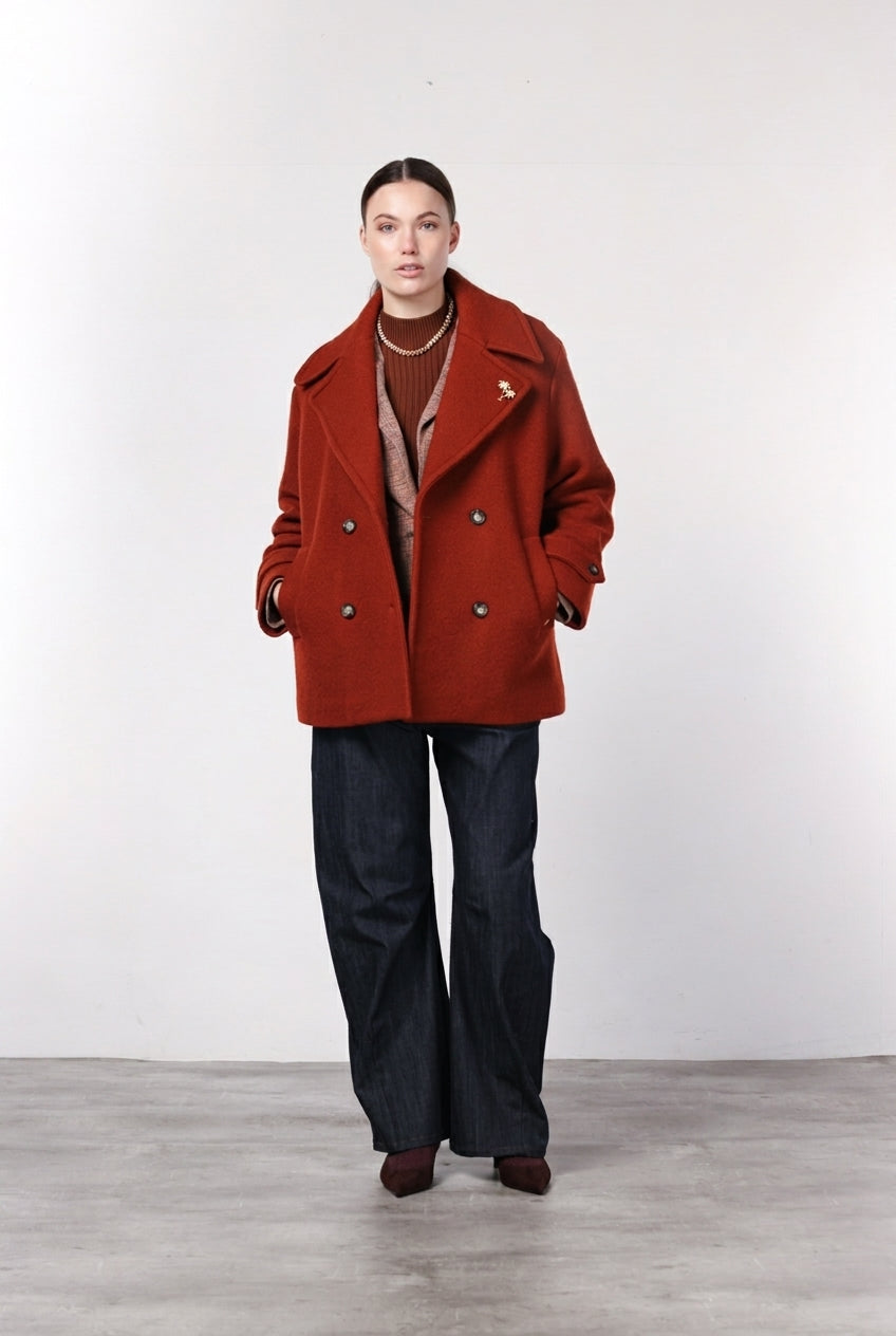 Leonie cappotto donna in lana bouclé