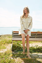 San Diego Damen Jacke Dame aus Flammgarn-Baumwolle mit Nieten