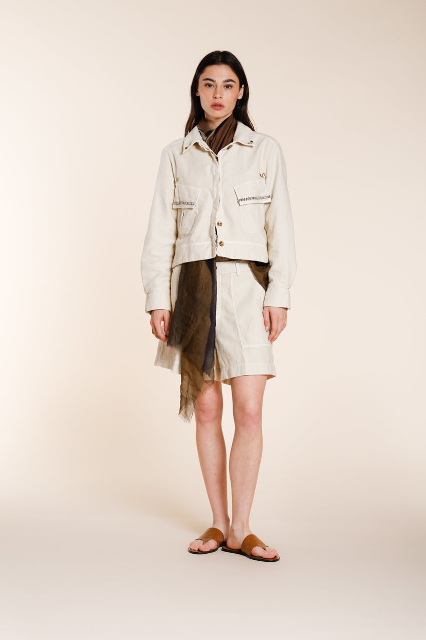 San Diego Damen Jacke Dame aus Flammgarn-Baumwolle mit Nieten