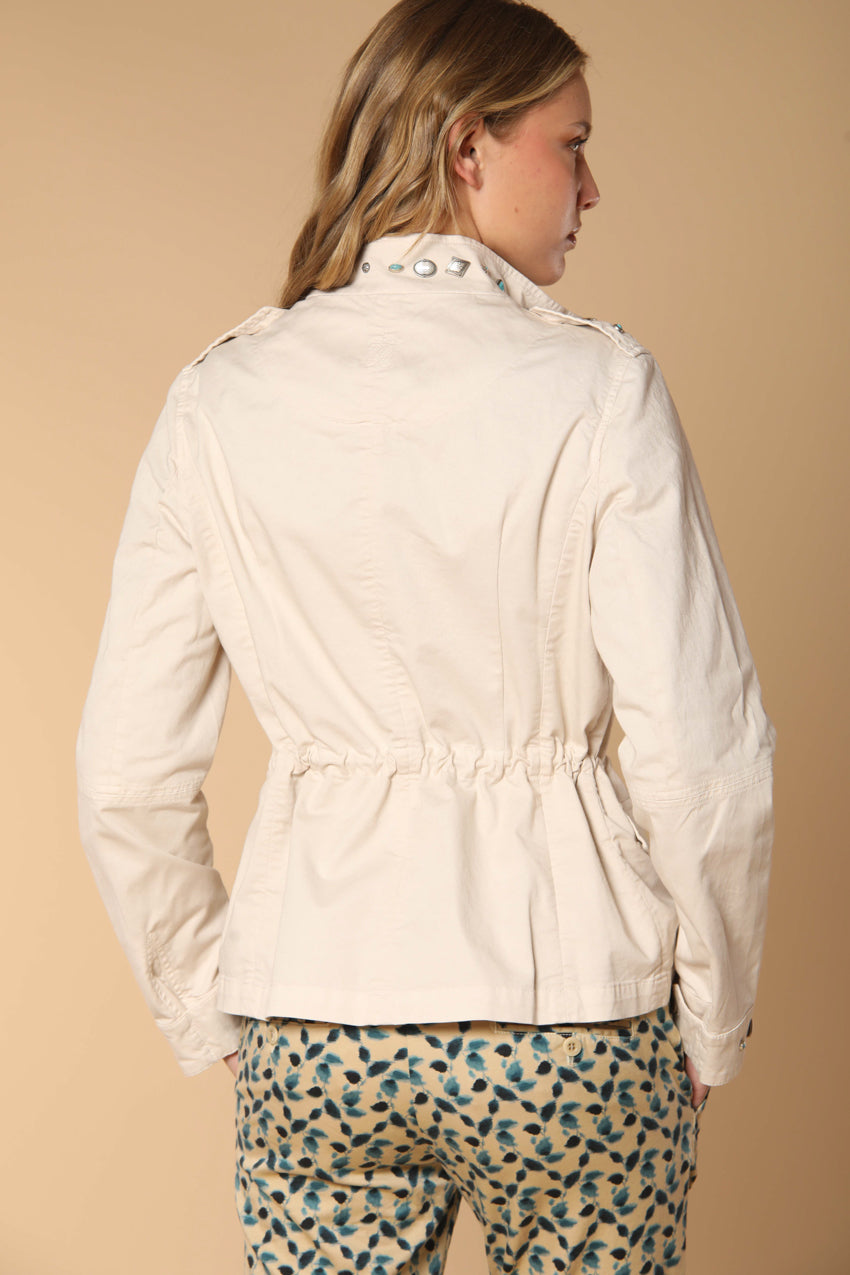 Eva field jacket donna in twill con borchie