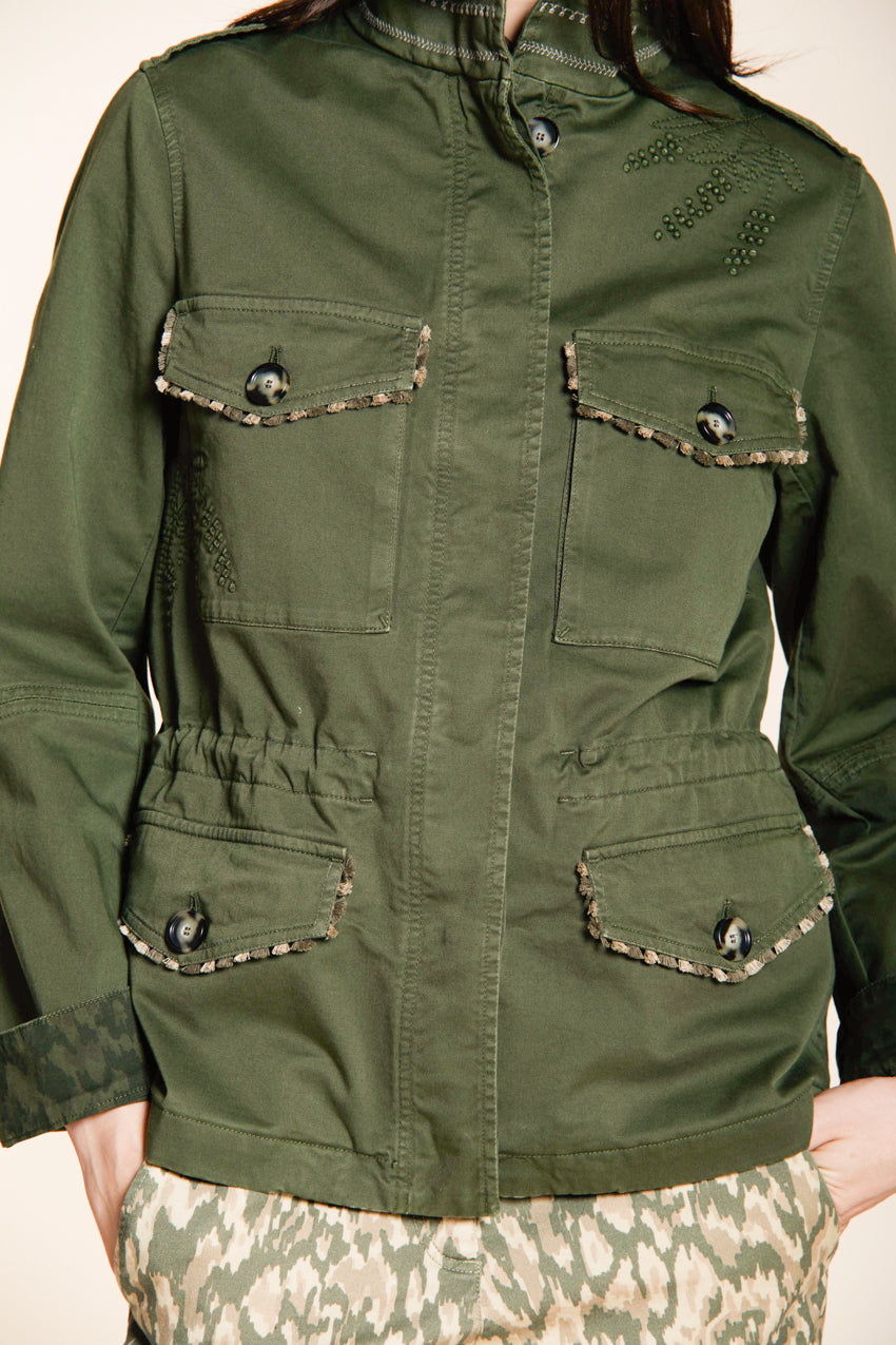 Eva Jacke Damen aus Twill Blumenstickerei