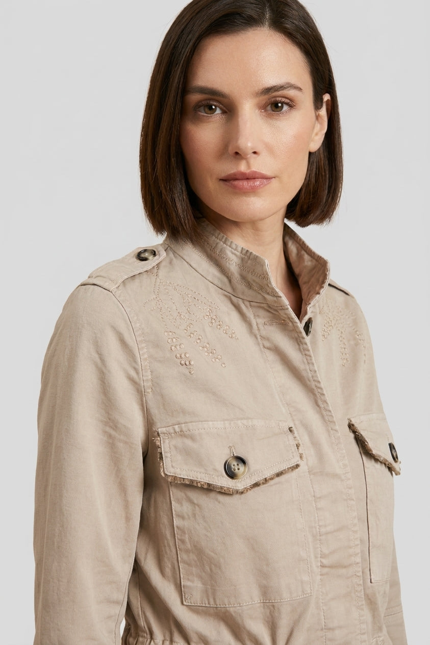 Eva Jacke Damen aus Twill Blumenstickerei