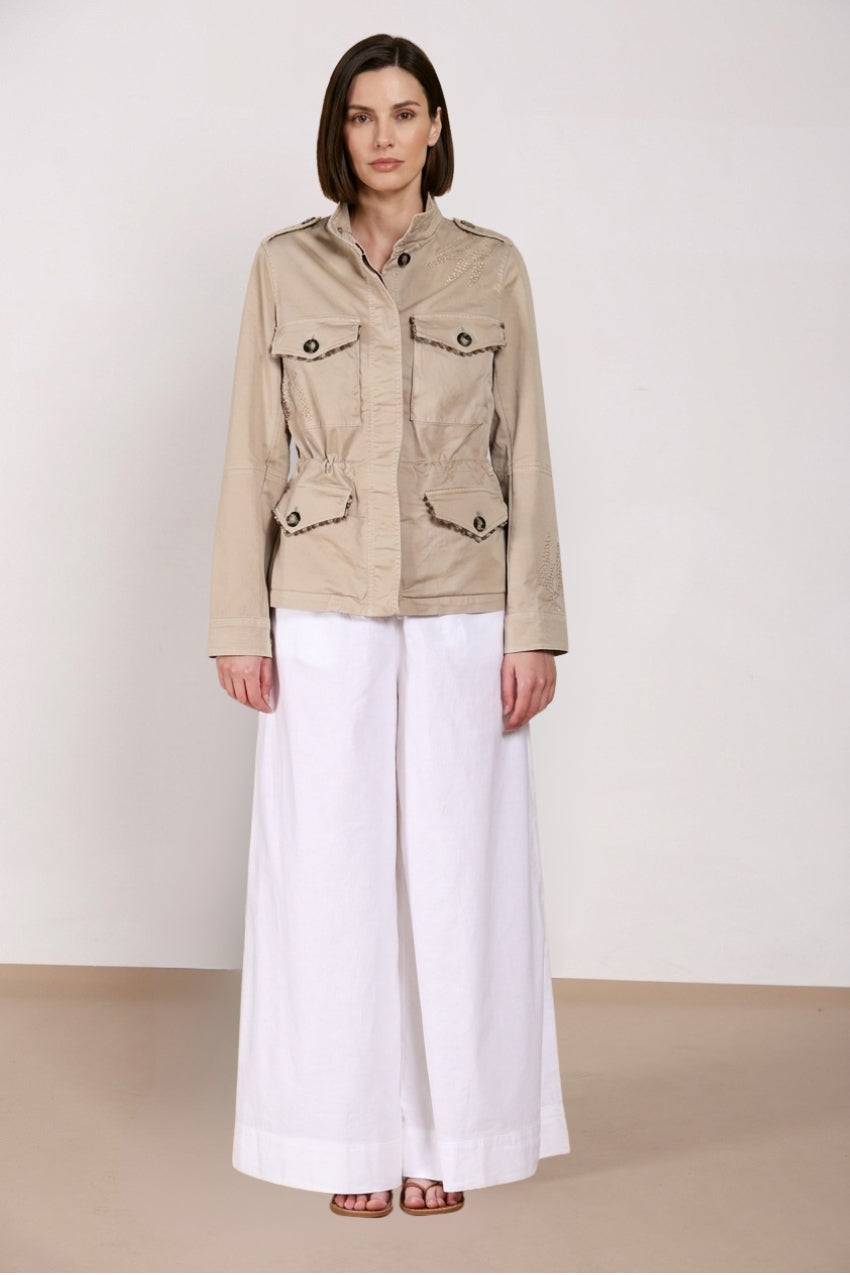 Eva Jacke Damen aus Twill Blumenstickerei