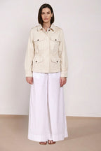 Eva giacca donna in twill ricamo fiori