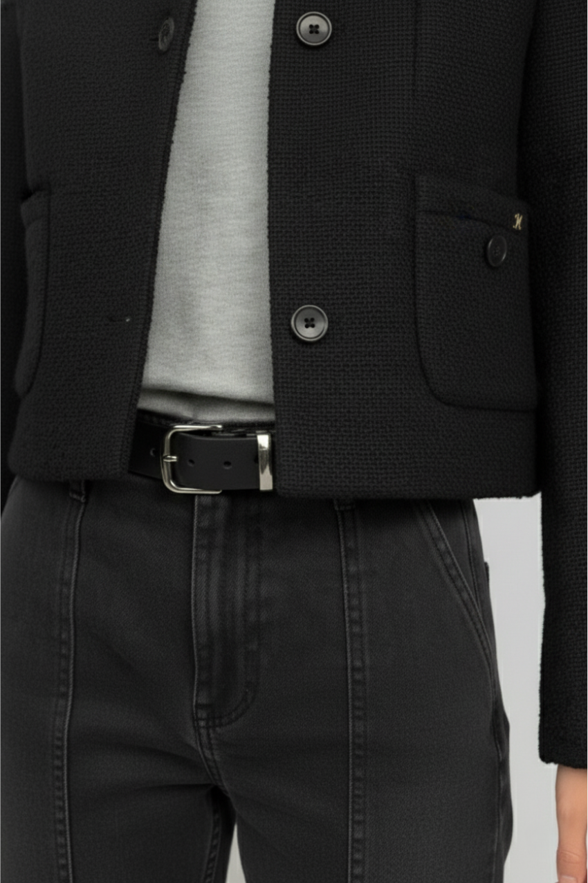 Lou Lou Cropped-Damenjacke aus Bouclé-Mischwolle