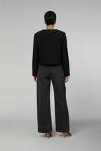 Lou Lou Cropped-Damenjacke aus Bouclé-Mischwolle