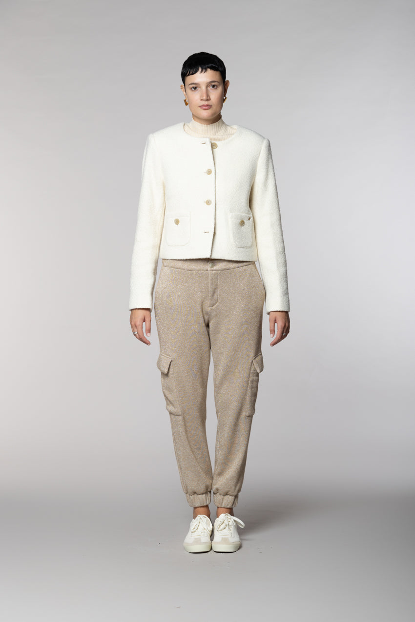 Lou Lou giacca cropped donna in bouclé misto lana
