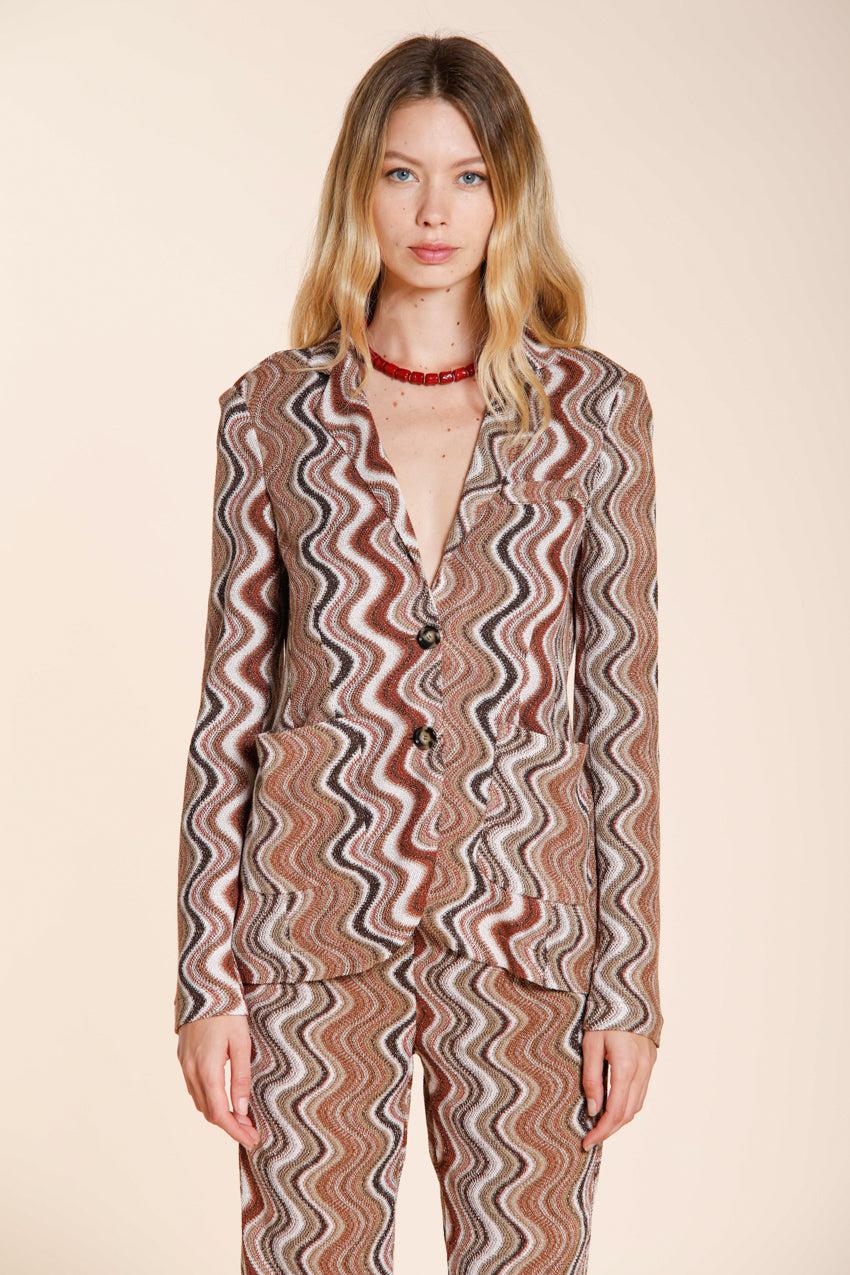 Helena giacca donna in maglia fantasia onda lurex