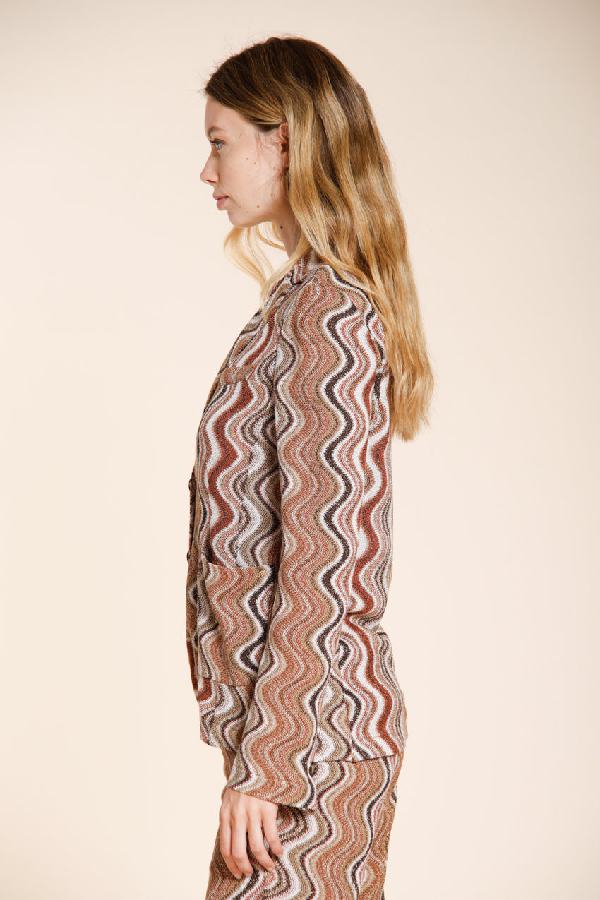 Helena giacca donna in maglia fantasia onda lurex
