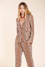 Helena giacca donna in maglia fantasia onda lurex