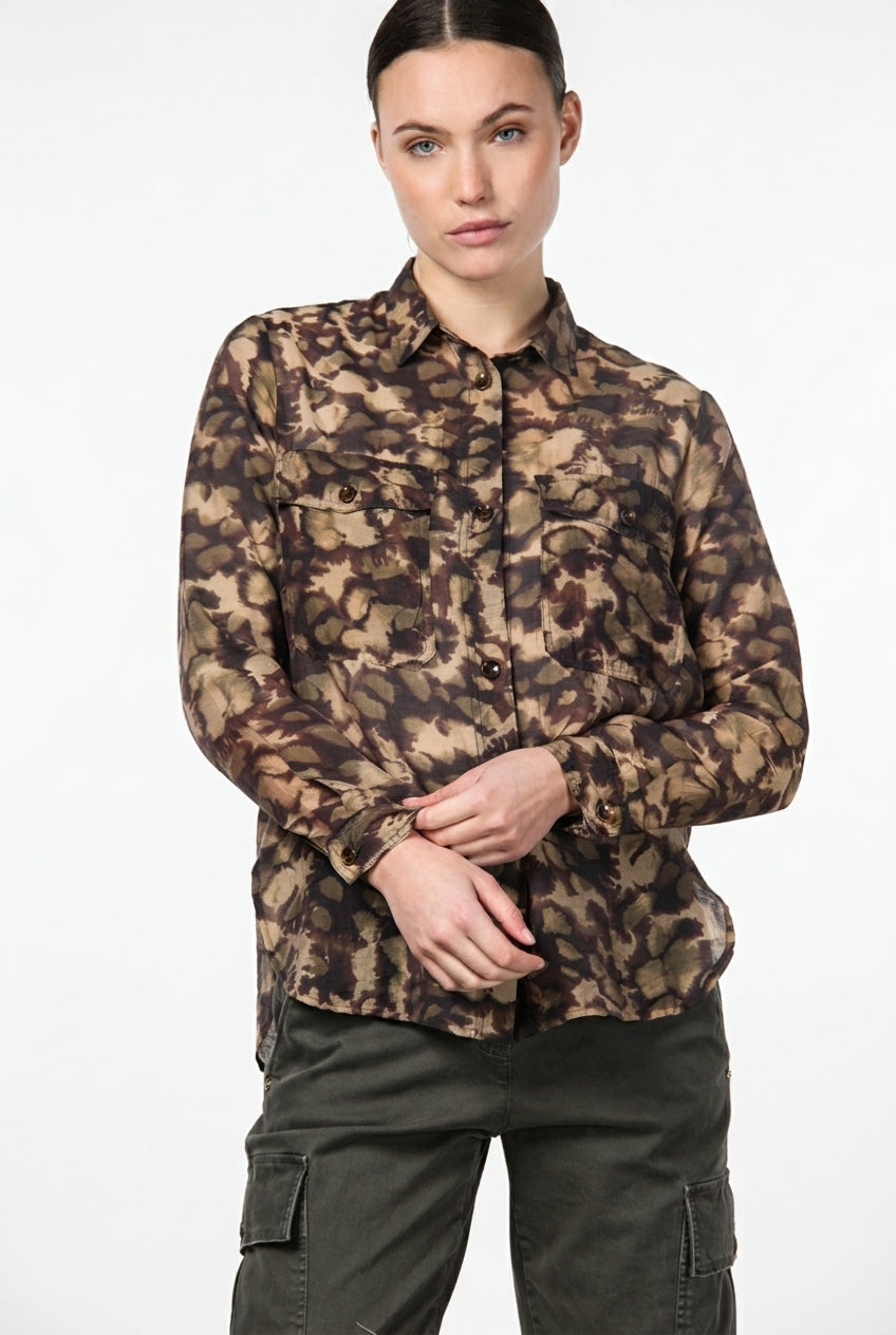 City Field Damenjacke aus Musselin mit Camouflage-Muster