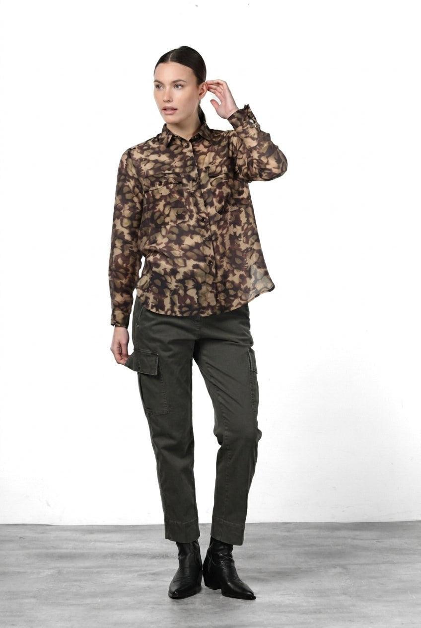 City Field Damenjacke aus Musselin mit Camouflage-Muster