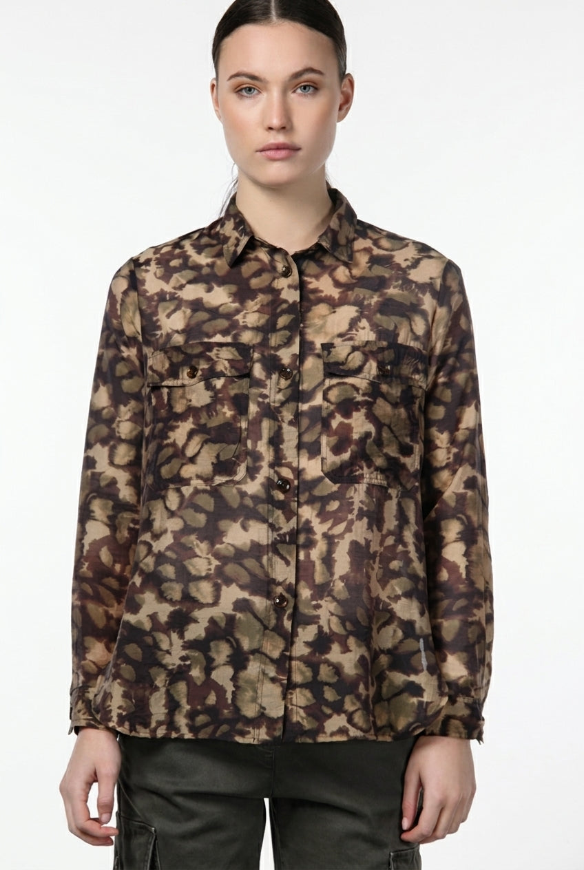 City Field Damenjacke aus Musselin mit Camouflage-Muster